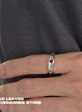 S925纯银爱心星星戒指