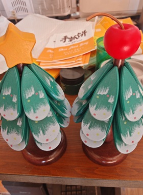 法式高级感隔热垫创意圣诞树防烫垫餐桌摆件实木锅垫折叠杯垫盘子