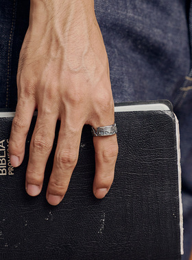 骷髅戒指999足银复古做旧男