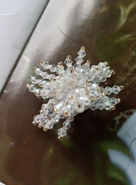 水晶玻璃耳环手工钉珠