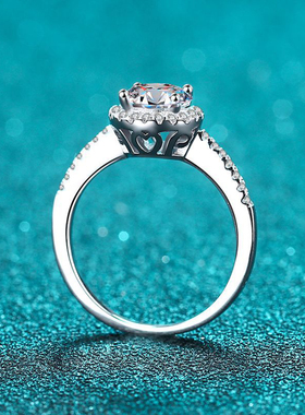 时尚S925银包边微镶指环莫桑石戒指女戒商家直销低调时尚欧美风