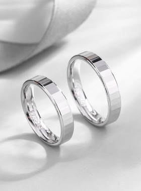时尚S925纯银情侣戒指小众潮流设计男女示爱通用简约百搭指环饰品