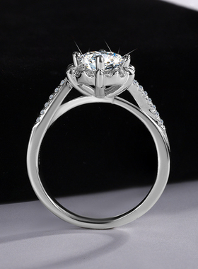 S925纯银镀铂金戒指女莫桑石星织扭臂带钻高级莫桑钻女戒珠宝饰品