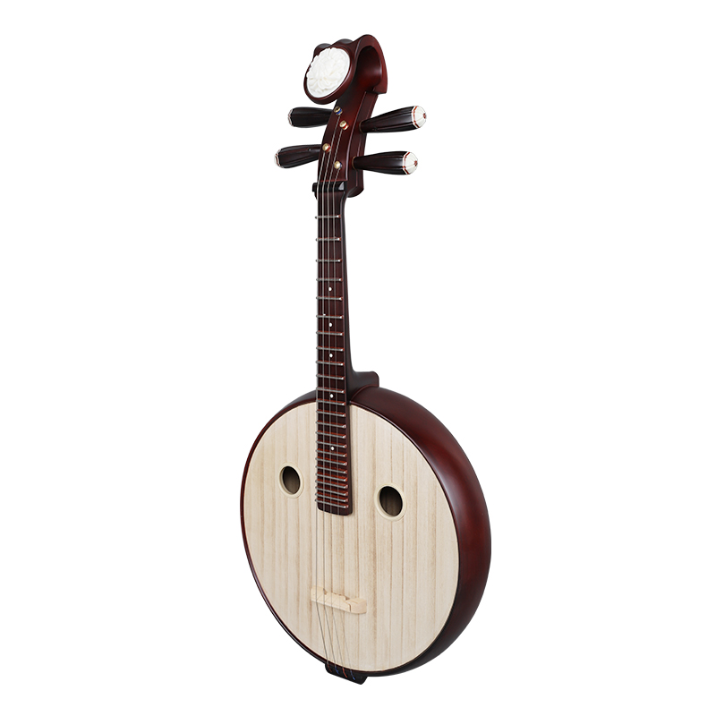 乐海中阮乐器花开富贵头饰酒红色硬木钢品中阮琴厂家直销 511_虎窝淘