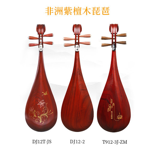 乐海琵琶乐器初学者入门非洲紫檀木原木色多款图案名师选琴DJ12-2 - 图0
