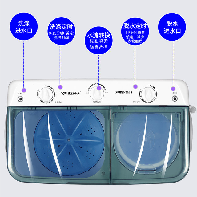 Yangzi semi-automatic dormitory household double-tub washing machine
