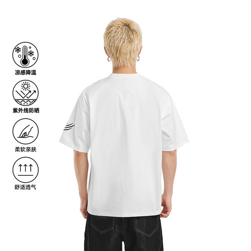 [章若楠同款]404MOB豹纹马毛刺绣美式复古短袖T恤男女凉感防晒潮T - 图2