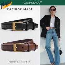 Lady Leather Strap Genuine Leather Fashion 100 Hitch 2023 New Casual Trim Western Pants Jeans Belt Student Ins Wind