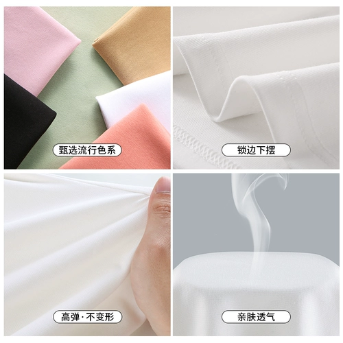 Футболка с коротким рукавом, летняя хлопковая летняя одежда, V-образный вырез, в корейском стиле