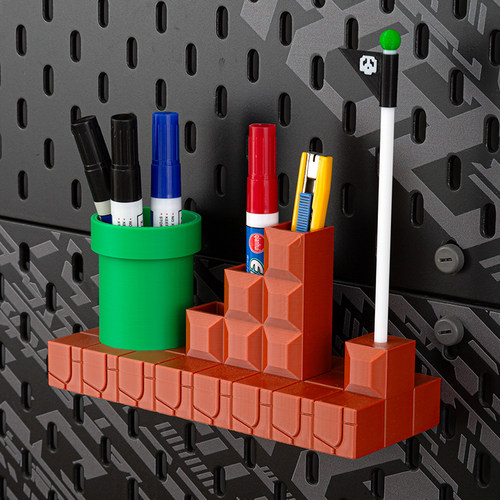 适用宜家SKADIS斯考迪斯洞洞板配件超级玛丽马里奥置物架收纳盒 - 图2