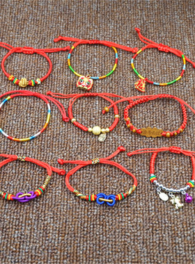 端午节五色线五彩绳手链成品