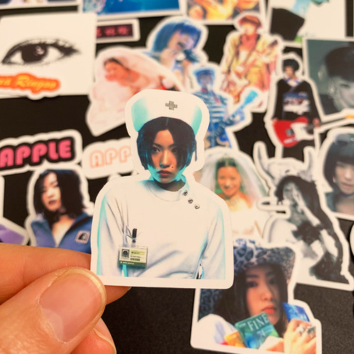 椎名林檎贴纸苹果女王日本流行歌手周边行李箱高清装饰手机手账贴 - 图2