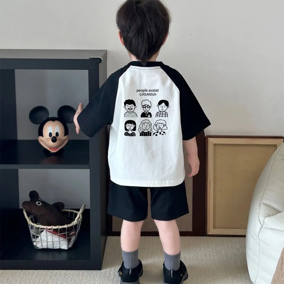 纯棉男女中小童短袖t恤夏季韩版潮流可爱宝宝插肩撞色半袖t上衣,淘宝优惠券,粉丝福利购,淘宝优惠卷