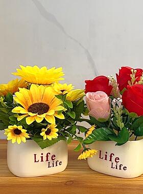 假花仿真花摆设向日葵餐桌摆件