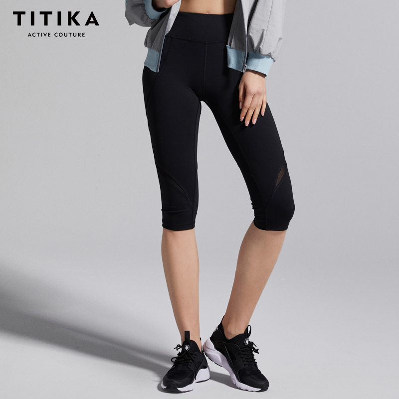 TITIKA ACTIVE瑜伽健身透气紧身中裤运动健身七分裤11004|17