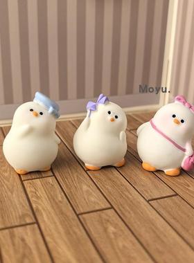 摸鱼了，摆几只呆萌胖胖鹅鹅提神治愈办公微缩小动物工位迷你摆件