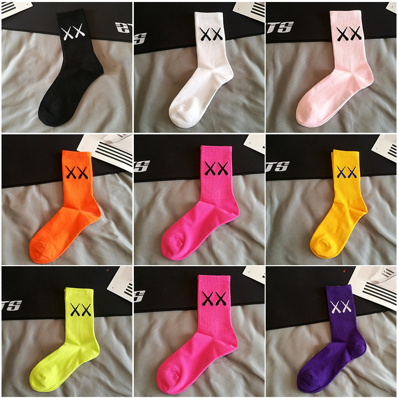 玫红色袜子女中筒袜春秋薄款透气韩国ins潮牌彩色高腰长筒袜男潮,淘宝优惠券,粉丝福利购,淘宝优惠卷