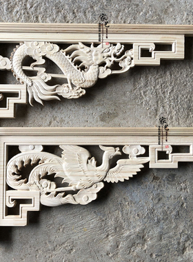 仿古镂空门楣修饰东阳木雕