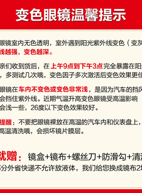 全框变色眼镜 平光镜男女款黑色平光近视太阳镜 弹簧腿舒适眼镜潮