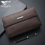Septwolves, мужской длинный бумажник, кожаная хваталка для отдыха, сумка с петлей на руку, маленькая сумка клатч, из натуральной кожи, коллекция 2022