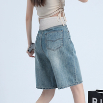 Pregnant woman shorts for summer outside wearing thin section 50% jeans Summer 2023 new summer surrogates early broadleg pants