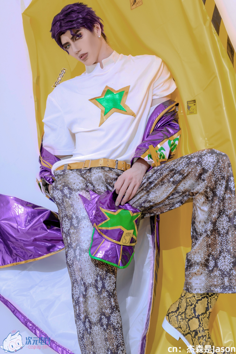 JOJO的奇妙冒险空条承太郎cos服第六部 PU皮外套cosplay服石之海-图1