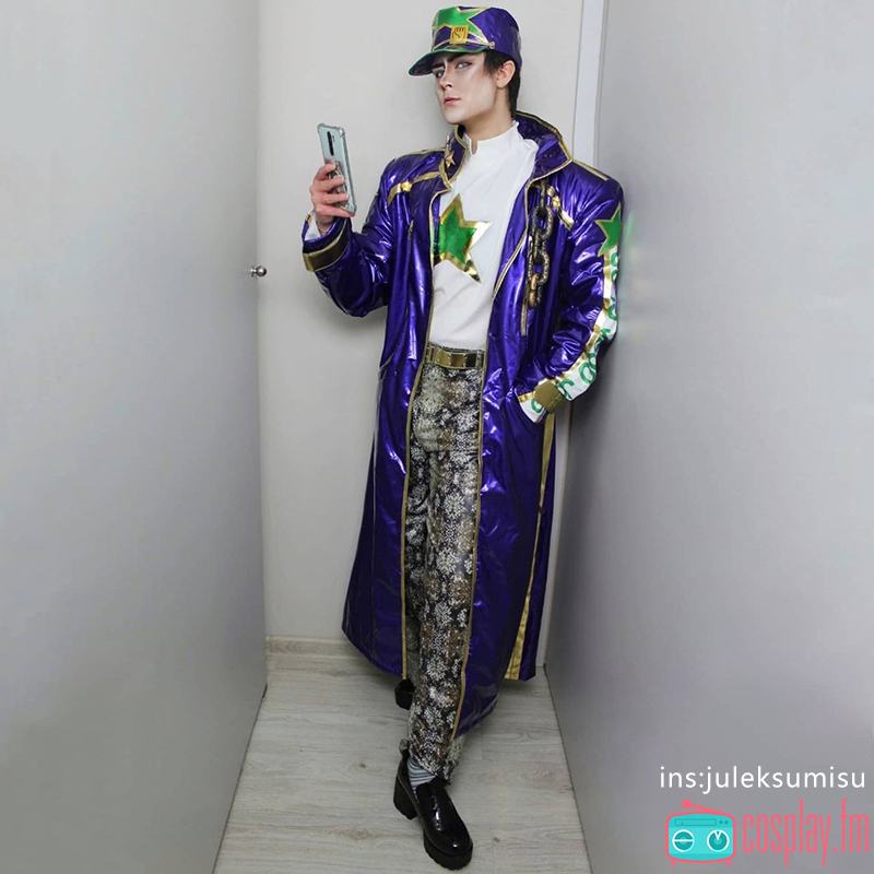 JOJO的奇妙冒险空条承太郎cos服第六部 PU皮外套cosplay服石之海-图2