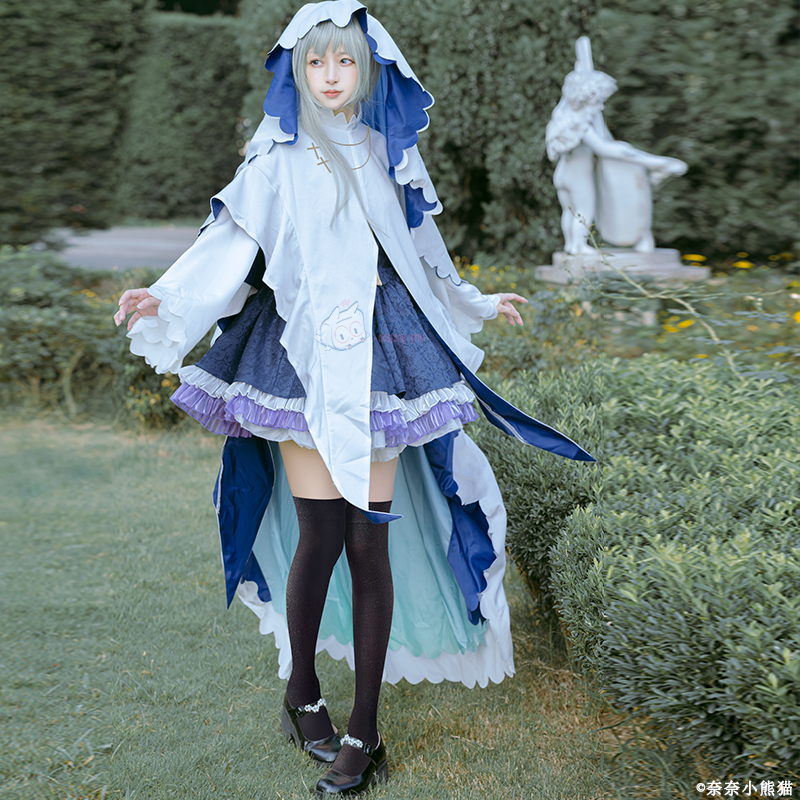 白圣女与黑牧师cos 塞西莉亚cosplay服装全套修女圣女服装 - 图0