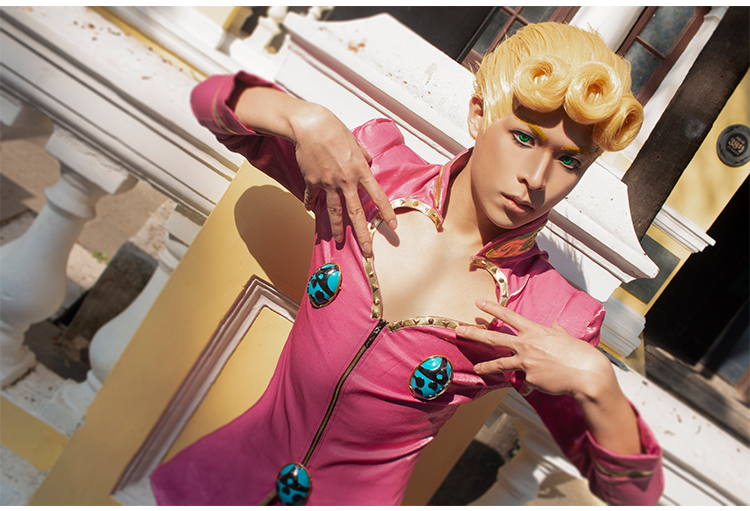 JOJO的奇妙冒险黄金之风乔鲁诺乔巴拿cos服茸茸cosplay服假发-图1