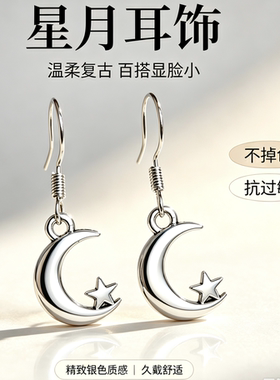 轻奢精品耳环ins潮女个性冷淡风小众感星星耳扣抗过敏不退色耳饰