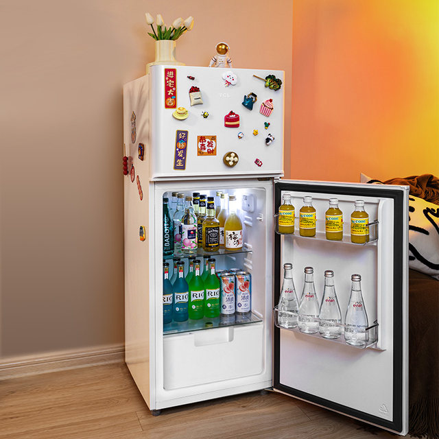 TCL 116 liter double door mini white refrigerator