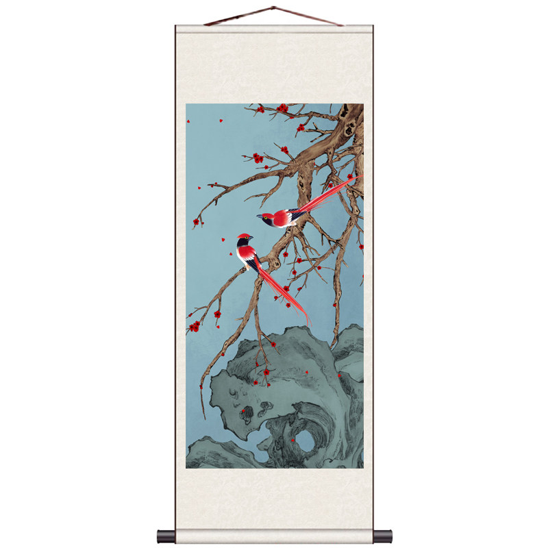 丝绸挂画卷轴礼品画荷花九鱼玉兰花开办公室装饰画茶楼古典挂画,淘宝优惠券,粉丝福利购,淘宝优惠卷