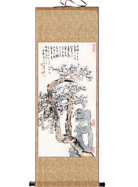 红梅报春名家花鸟挂画齐白石红梅唐伯虎梅花图谢稚柳墨梅客厅卷轴