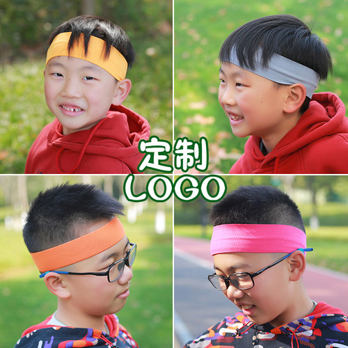 运动头带马拉松跑步彩色止汗束发带儿童表演定制图案印字logo头巾 - 图1