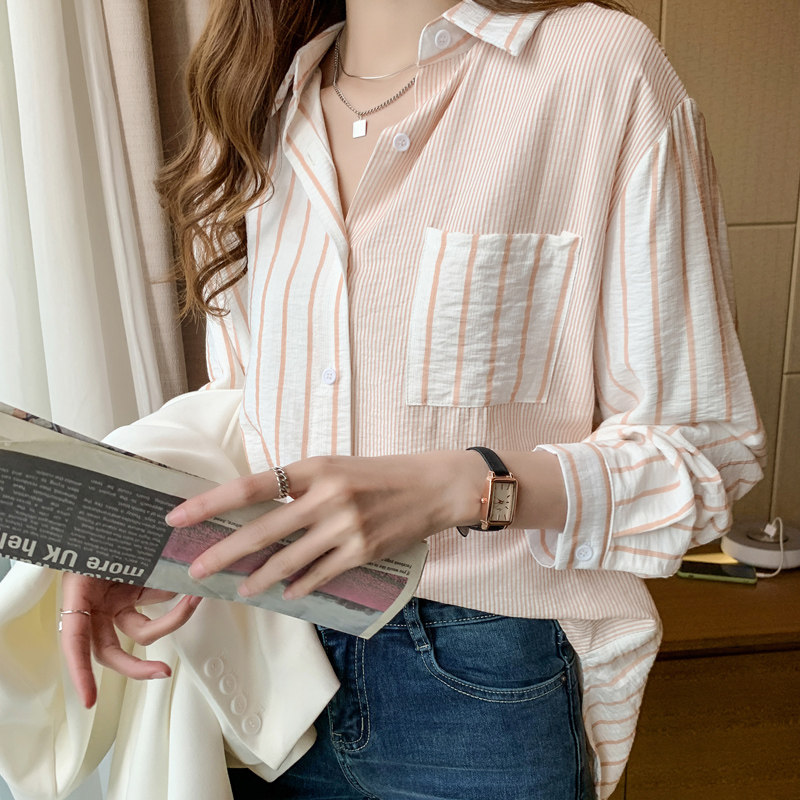 联名华来阿玛施特竖条纹棉麻衬衫 摩登猫衬衫