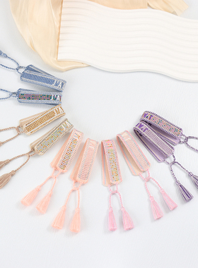 欧美时尚烫钻手链字母刺绣手工编织情侣手环