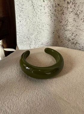 韩国ins博主同款树脂手镯女小众设计感复古个性时尚百搭手环手饰