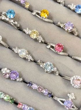 真金电镀镶钻放糖开口戒指轻奢高级感食指戒时尚百搭通勤手饰批发