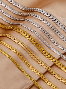 时尚钛钢加密NK光面手链男女