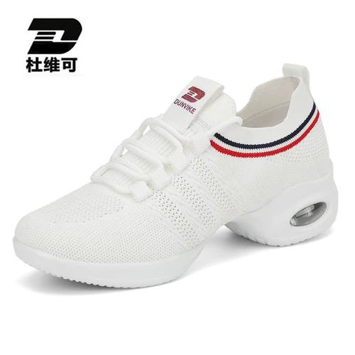 Танцевальная обувь плаза танцевальная обувь танцевальная обувь 22 Новая женщина мягкая неперфиновая спортивная спортивная танцевальная туфли Aquarius Jazz White