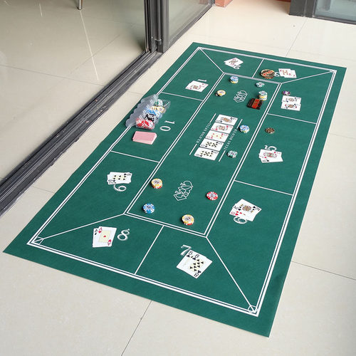 德州扑克桌布180x90cm无纺毛毡Texas Hold'em游戏台筹码牌垫 - 图0