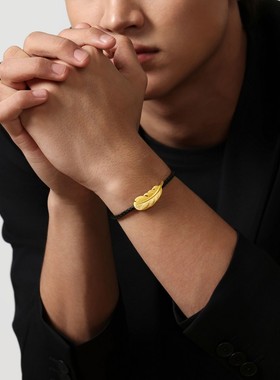 周生生黄金羽毛手链足金礼物