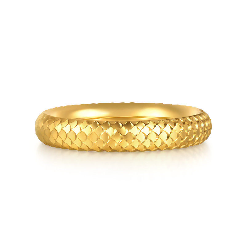 Chow Sang Sang official direct sales Essence eternal gold fish scale broken gold gold ring men's ring 96523R