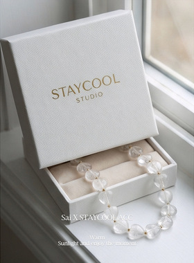 透明白水晶爱心桃心女士项链锁骨链高级感轻奢度假风北欧