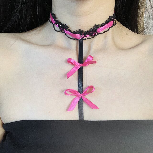 2024 Summer ແບບໃຫມ່ Halter Neck Bow Pure Desire Lace Sexy ງາມກັບຄືນໄປບ່ອນເດັກຍິງຮ້ອນນອກໃສ່ underwear ສາຍບ່າ