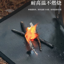 Outdoor Camping Silica Gel Fireproof Bungino Cooking Barbecue Heat Insulation Mat Flame Retardant Cloth High Temperature Resistant Fire Blanket Fiberglass Cloth