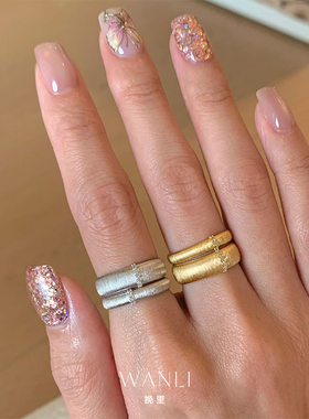 挽里铜镀金锆石戒指小众设计女