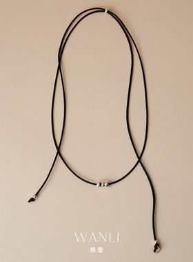 挽里黑绳项链女绑带锁骨链