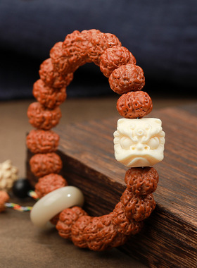 金刚菩提子象牙果招财醒狮手串男士女款菩提子跑环编绳情侣款手持