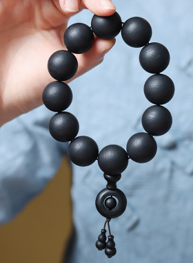 越南土沉香手串螺丝纹工艺黑檀老料佛珠男女沉水沉香8mm108颗手链